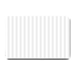 Vertical Stripes - White and Pale Gray Small Doormat