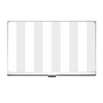 Vertical Stripes - White and Pale Gray Business Card Holder