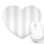 Vertical Stripes - White and Pale Gray Heart Mousepad
