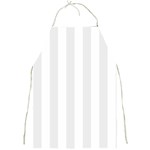 Vertical Stripes - White and Pale Gray Full Print Apron