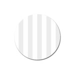 Vertical Stripes - White and Pale Gray Magnet 3  (Round)