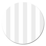 Vertical Stripes - White and Pale Gray Magnet 5  (Round)