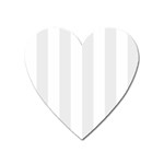 Vertical Stripes - White and Pale Gray Magnet (Heart)