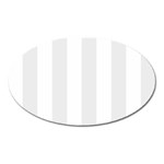 Vertical Stripes - White and Pale Gray Magnet (Oval)