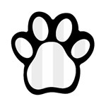 Vertical Stripes - White and Pale Gray Magnet (Paw Print)