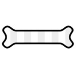 Vertical Stripes - White and Pale Gray Magnet (Dog Bone)