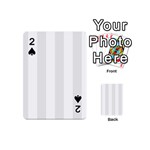 Vertical Stripes - White and Pale Gray Playing Cards 54 (Mini)
