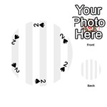 Vertical Stripes - White and Pale Gray Playing Cards 54 (Round)