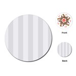 Vertical Stripes - White and Pale Gray Playing Cards (Round)