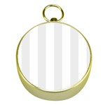 Vertical Stripes - White and Pale Gray Gold Compass