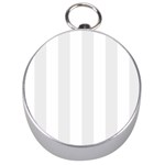 Vertical Stripes - White and Pale Gray Silver Compass
