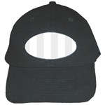 Vertical Stripes - White and Pale Gray Black Cap