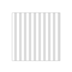 Vertical Stripes - White and Gainsboro Gray Satin Bandana Scarf