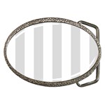 Vertical Stripes - White and Gainsboro Gray Belt Buckle