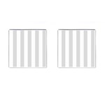 Vertical Stripes - White and Gainsboro Gray Cufflinks (Square)