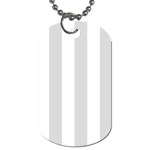 Vertical Stripes - White and Gainsboro Gray Dog Tag (One Side)