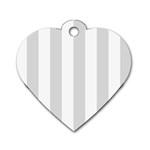 Vertical Stripes - White and Gainsboro Gray Dog Tag Heart (One Side)