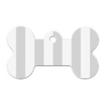 Vertical Stripes - White and Gainsboro Gray Dog Tag Bone (One Side)