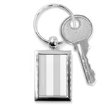 Vertical Stripes - White and Gainsboro Gray Key Chain (Rectangle)