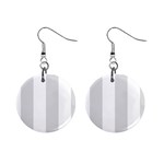 Vertical Stripes - White and Gainsboro Gray 1  Button Earrings