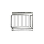 Vertical Stripes - White and Gainsboro Gray Italian Charm (9mm)