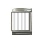 Vertical Stripes - White and Gainsboro Gray Italian Charm (13mm)