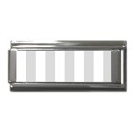 Vertical Stripes - White and Gainsboro Gray Superlink Italian Charm (9mm)
