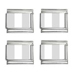 Vertical Stripes - White and Gainsboro Gray 9mm Italian Charm (4 pack)