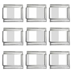 Vertical Stripes - White and Gainsboro Gray 9mm Italian Charm (9 pack)