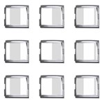 Vertical Stripes - White and Gainsboro Gray Mega Link Italian Charm (9 pack)
