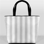 Vertical Stripes - White and Gainsboro Gray Bucket Bag