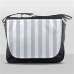 Vertical Stripes - White and Gainsboro Gray Messenger Bag