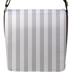 Vertical Stripes - White and Gainsboro Gray Flap Closure Messenger Bag (S)