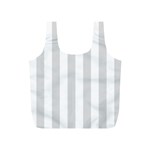 Vertical Stripes - White and Gainsboro Gray Full Print Recycle Bag (S)