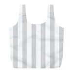 Vertical Stripes - White and Gainsboro Gray Full Print Recycle Bag (L)