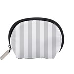 Vertical Stripes - White and Gainsboro Gray Accessory Pouch (Small)