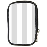 Vertical Stripes - White and Gainsboro Gray Compact Camera Leather Case