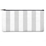 Vertical Stripes - White and Gainsboro Gray Pencil Case