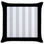 Vertical Stripes - White and Gainsboro Gray Throw Pillow Case (Black)