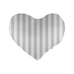 Vertical Stripes - White and Gainsboro Gray Standard 16  Premium Flano Heart Shape Cushion