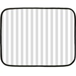 Vertical Stripes - White and Gainsboro Gray Fleece Blanket (Mini)