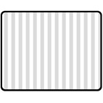 Vertical Stripes - White and Gainsboro Gray Fleece Blanket (Medium) (One Side)