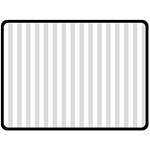 Vertical Stripes - White and Gainsboro Gray Double Sided Fleece Blanket (Large) (Two Sides)