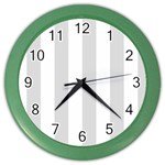 Vertical Stripes - White and Gainsboro Gray Color Wall Clock