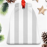 Vertical Stripes - White and Gainsboro Gray Ornament (Bell)