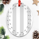 Vertical Stripes - White and Gainsboro Gray Oval Filigree Ornament (Two Sides)