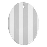 Vertical Stripes - White and Gainsboro Gray Ornament (Oval)