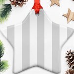 Vertical Stripes - White and Gainsboro Gray Ornament (Star)