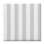 Vertical Stripes - White and Gainsboro Gray Tile Coaster