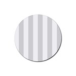Vertical Stripes - White and Gainsboro Gray Rubber Coaster (Round)